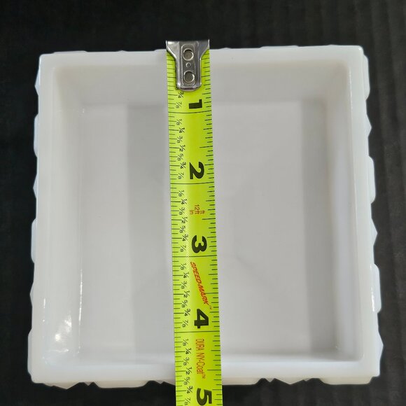 Westmoreland "Old Quilt" Square Milk Glass Pedestal Compote - Picture 7 of 9